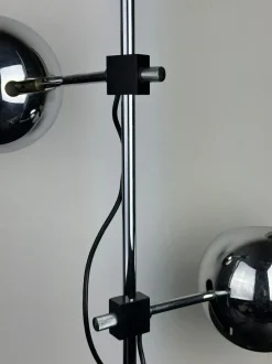 New Pamono Space Age Table Lamp with Adjustable Chrome Ball Shades by Reggiani, 1970s