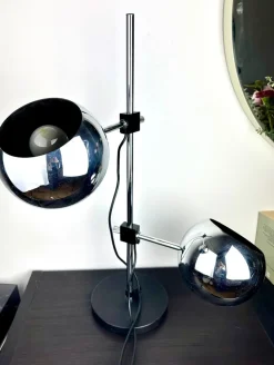 New Pamono Space Age Table Lamp with Adjustable Chrome Ball Shades by Reggiani, 1970s