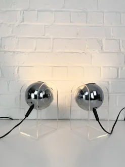Best Pamono Space Age Table Lamps in Acrylic Glass by Gino Sarfatti for Arteluce, Set of 2