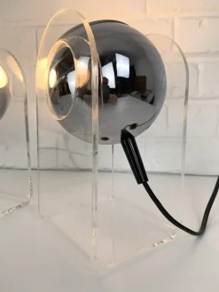 Best Pamono Space Age Table Lamps in Acrylic Glass by Gino Sarfatti for Arteluce, Set of 2