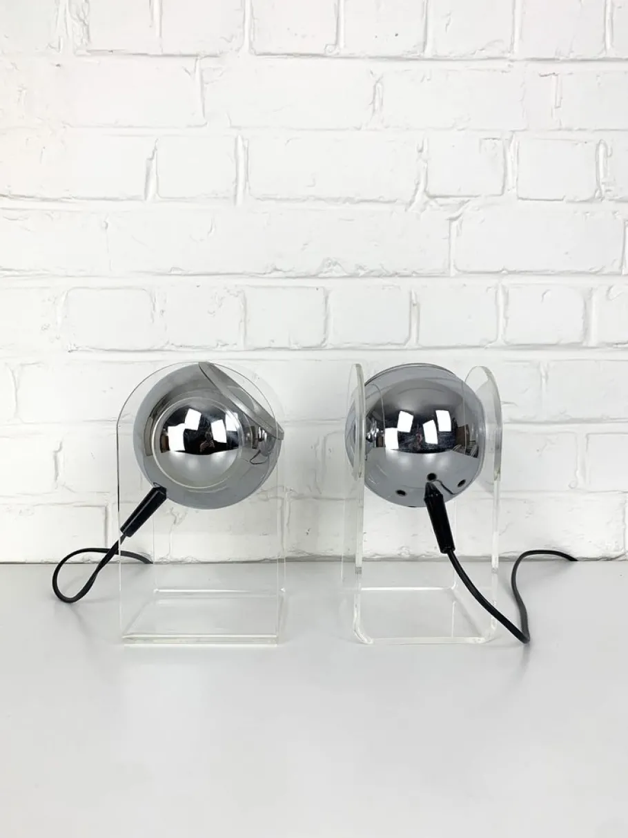 Best Pamono Space Age Table Lamps in Acrylic Glass by Gino Sarfatti for Arteluce, Set of 2