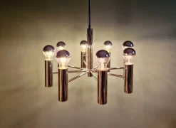 New Pamono Space Age Tubular Chrome Metal Chandelier from Hustadt Leuchten, 1970s