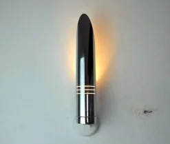 Hot Pamono Space Age Tubular Wall Lamp in Chromed Metal, Italy, 1970s