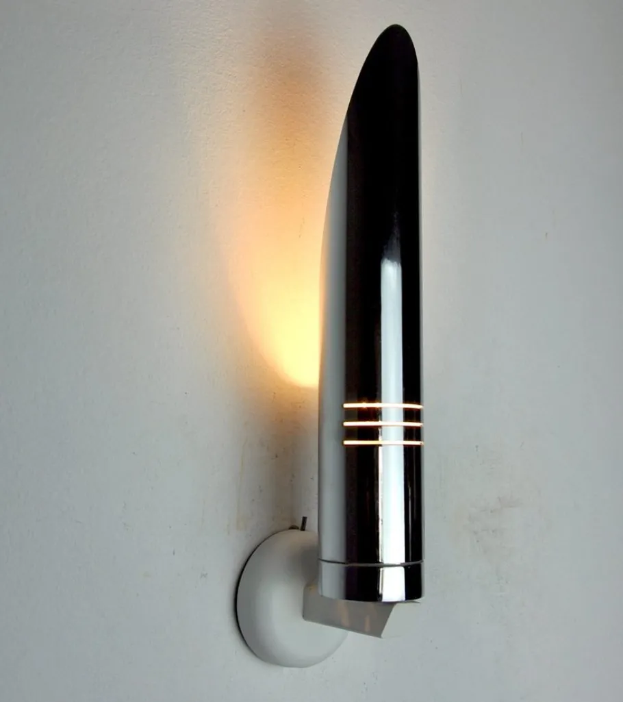 Hot Pamono Space Age Tubular Wall Lamp in Chromed Metal, Italy, 1970s