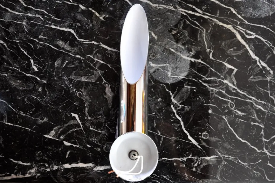 Hot Pamono Space Age Tubular Wall Lamp in Chromed Metal, Italy, 1970s