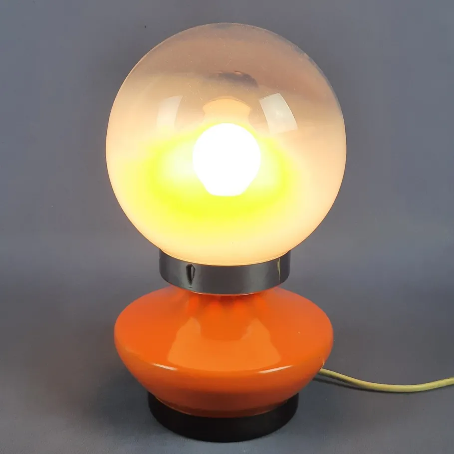 Best Pamono Space Age UFO Table Lamp in Metal and Murano Glass, 1970s