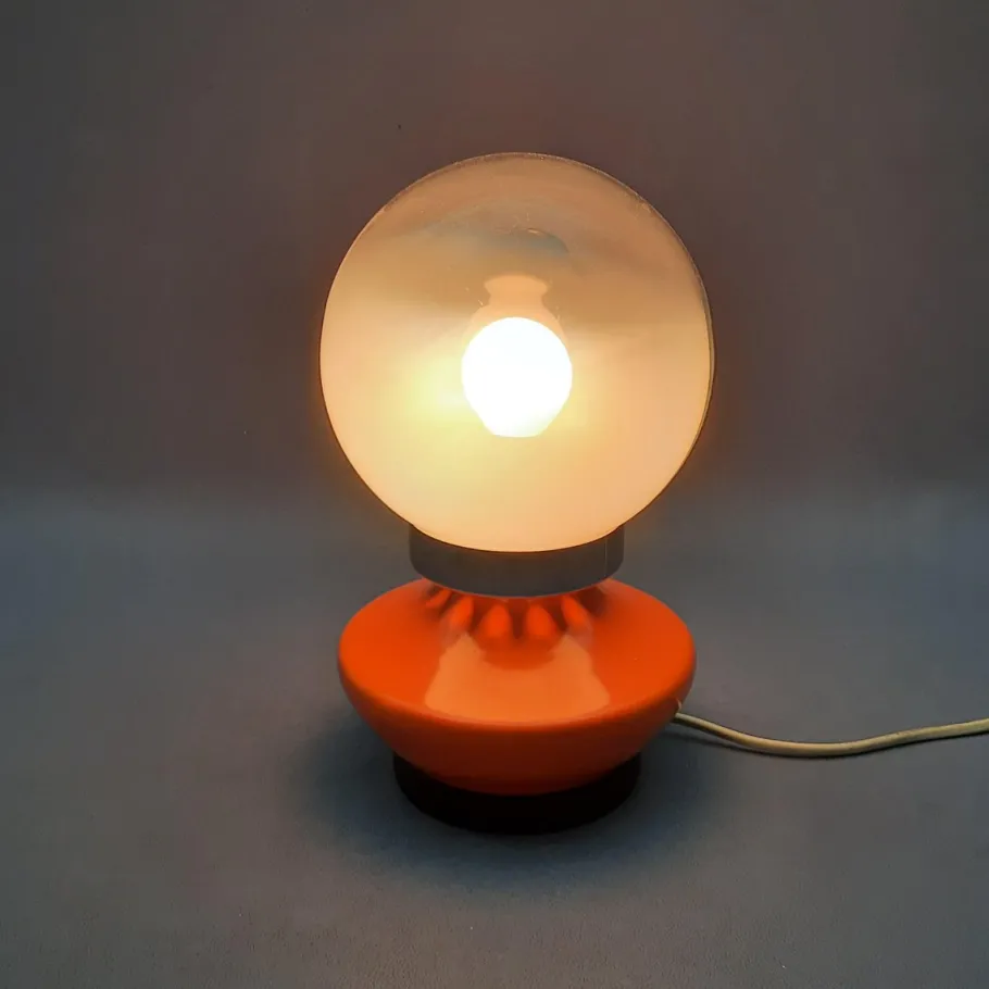 Best Pamono Space Age UFO Table Lamp in Metal and Murano Glass, 1970s