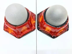 Clearance Pamono Space Age Wall Lamps in Ceramic and Glass from Honsel, 1960s-1970s, Set of 2