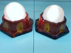 Clearance Pamono Space Age Wall Lamps in Ceramic and Glass from Honsel, 1960s-1970s, Set of 2