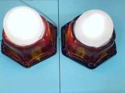 Clearance Pamono Space Age Wall Lamps in Ceramic and Glass from Honsel, 1960s-1970s, Set of 2