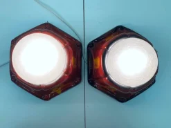 Clearance Pamono Space Age Wall Lamps in Ceramic and Glass from Honsel, 1960s-1970s, Set of 2