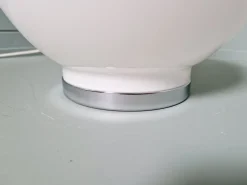 Clearance Pamono Space Age White Opaline and Chrome Metal Table Lamp, 1970s