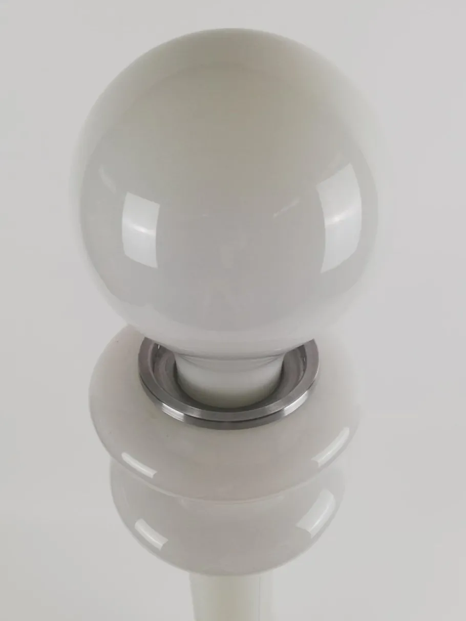 Hot Pamono Space Age White Opaline Floor Lamp, Italy, 1970s