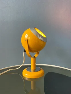 New Pamono Space Age Yellow Flexible Eyeball Table Lamp