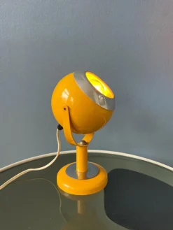 New Pamono Space Age Yellow Flexible Eyeball Table Lamp