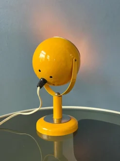 New Pamono Space Age Yellow Flexible Eyeball Table Lamp