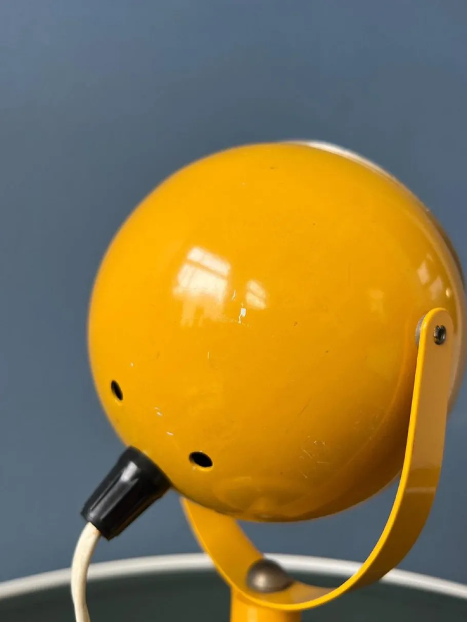 New Pamono Space Age Yellow Flexible Eyeball Table Lamp
