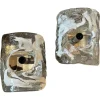 New Pamono Spage Age Clear and White Murano Glass and Steel Wall Sconces attributed to Mazzega, 1970s, Set of 2