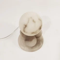 Hot Pamono Spanish Alabaster Cubist Table Lamp, 1950s