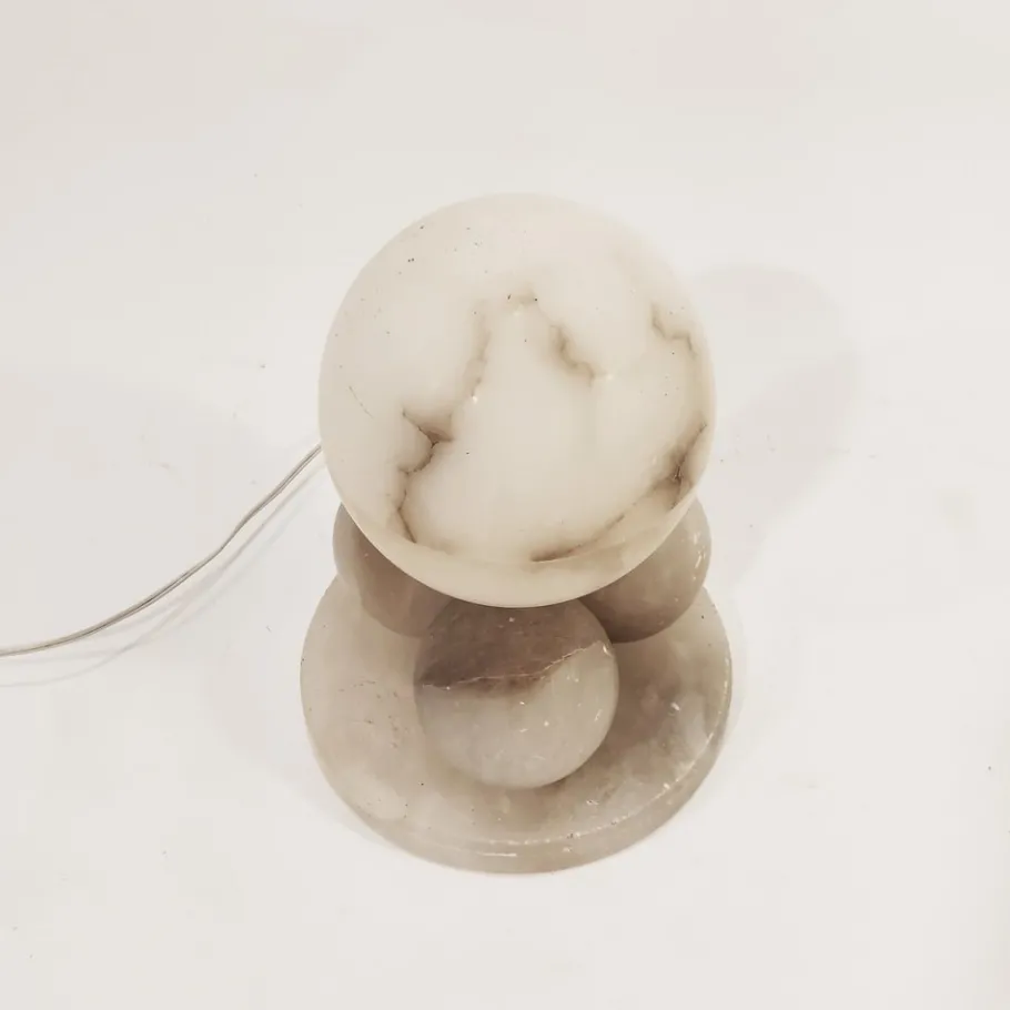 Hot Pamono Spanish Alabaster Cubist Table Lamp, 1950s