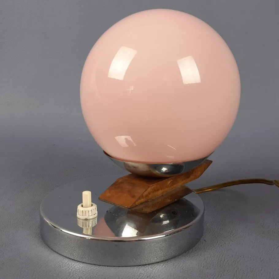 Hot Pamono Sphere Table Lamp in Pink Murano Glass, 1950s