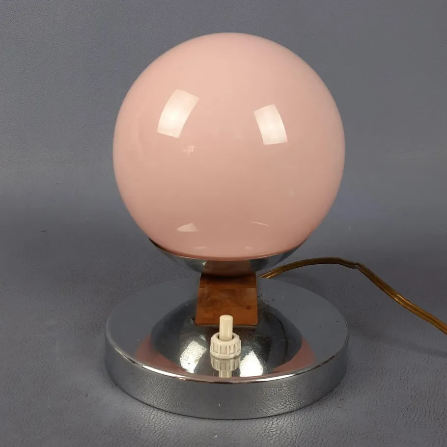 Hot Pamono Sphere Table Lamp in Pink Murano Glass, 1950s