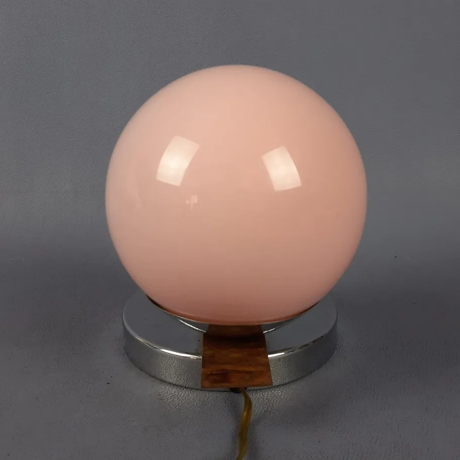 Hot Pamono Sphere Table Lamp in Pink Murano Glass, 1950s