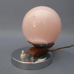 Hot Pamono Sphere Table Lamp in Pink Murano Glass, 1950s