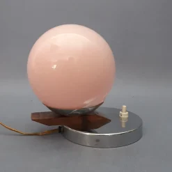 Hot Pamono Sphere Table Lamp in Pink Murano Glass, 1950s
