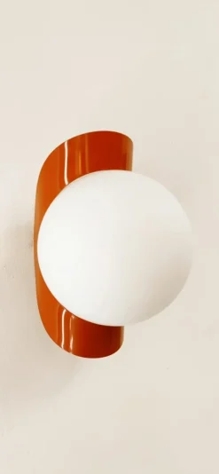 Pamono Sphere Wall Light with Orange Band