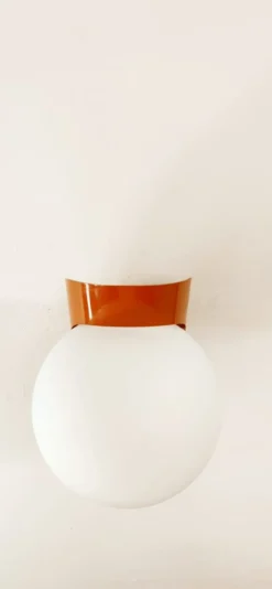 Pamono Sphere Wall Light with Orange Band