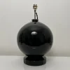 Best Pamono Spherical Desk Lamp in Black Opaline Glass in the style of Jacques Adnet, France, 1930s