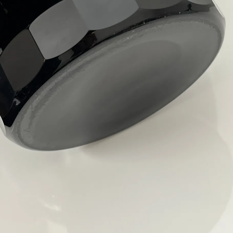 Best Pamono Spherical Desk Lamp in Black Opaline Glass in the style of Jacques Adnet, France, 1930s