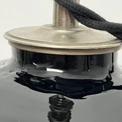 Best Pamono Spherical Desk Lamp in Black Opaline Glass in the style of Jacques Adnet, France, 1930s