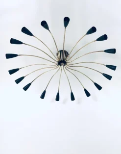 New Pamono Sputnik 18-Arm Ceiling Lamp from Kaiser Leuchten, Germany, 1950s