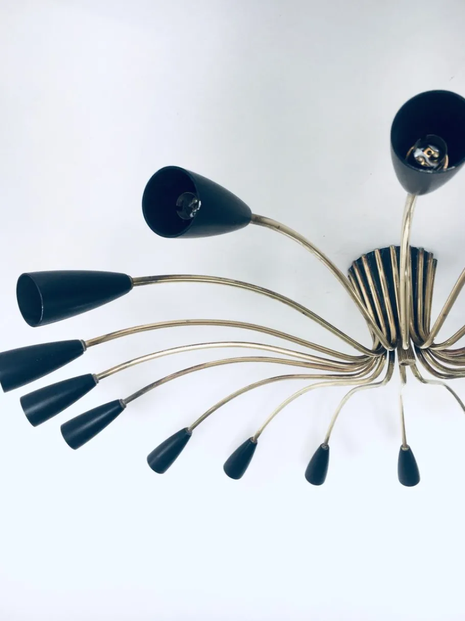 New Pamono Sputnik 18-Arm Ceiling Lamp from Kaiser Leuchten, Germany, 1950s