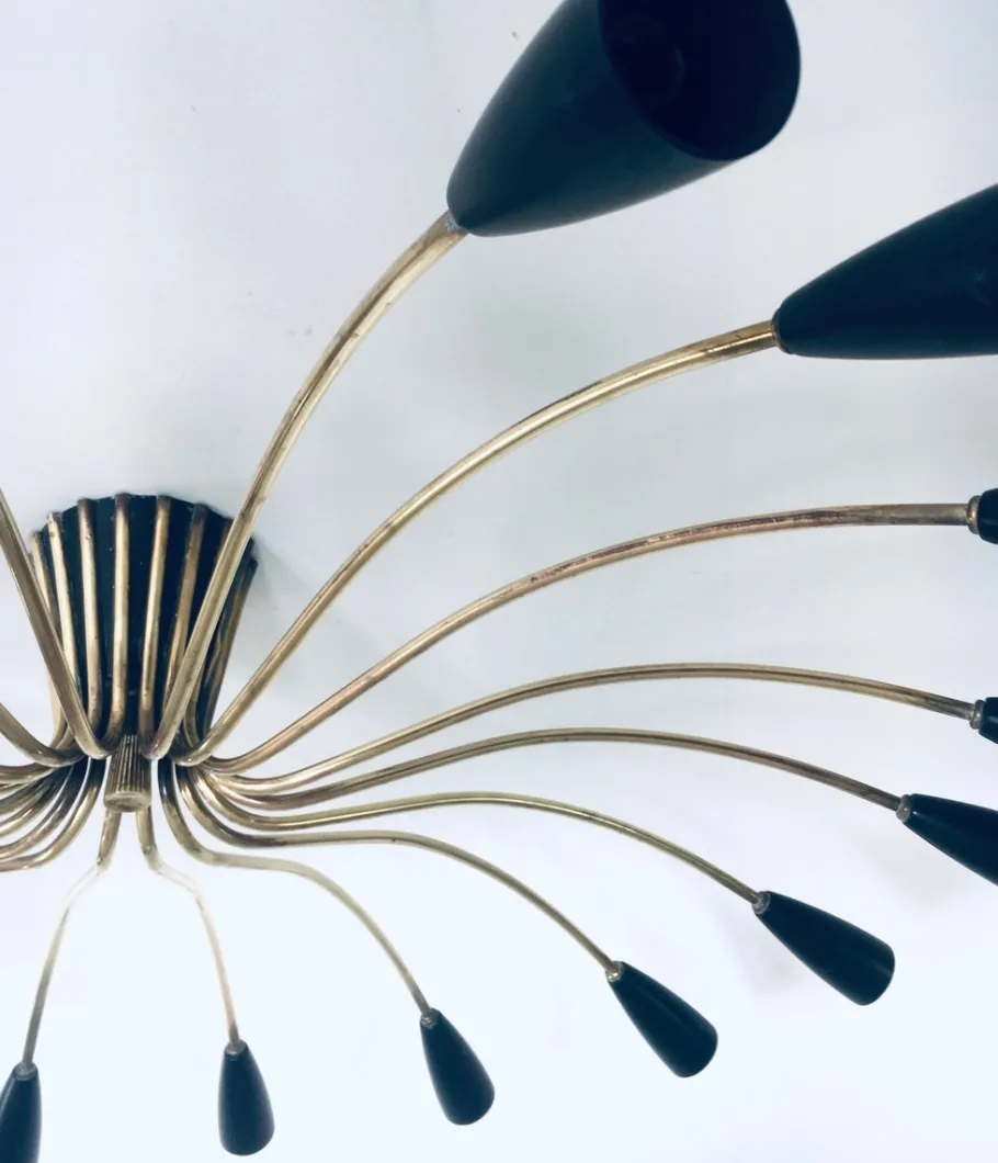 New Pamono Sputnik 18-Arm Ceiling Lamp from Kaiser Leuchten, Germany, 1950s