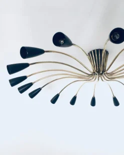 New Pamono Sputnik 18-Arm Ceiling Lamp from Kaiser Leuchten, Germany, 1950s