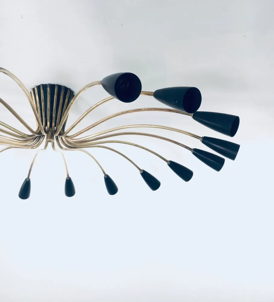 New Pamono Sputnik 18-Arm Ceiling Lamp from Kaiser Leuchten, Germany, 1950s