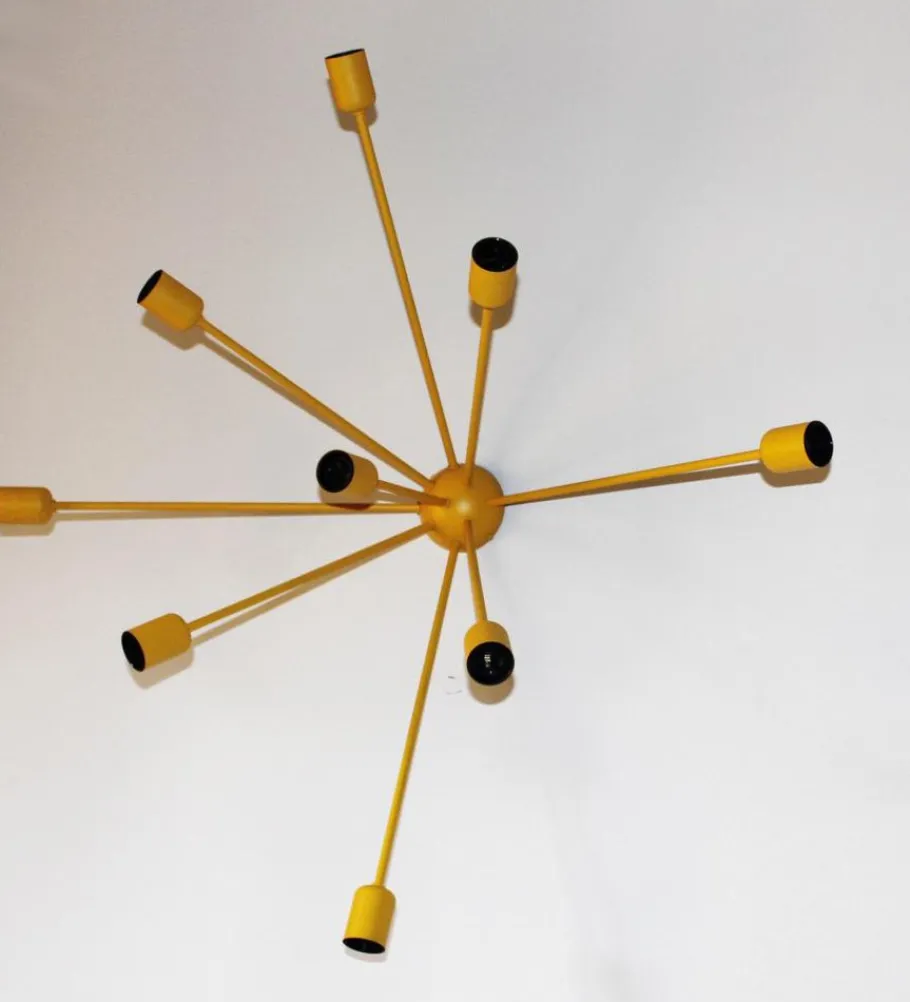 New Pamono Sputnik 9-Armed Wall Lamp in Yellow