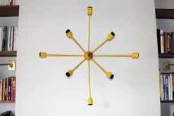 New Pamono Sputnik 9-Armed Wall Lamp in Yellow