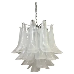 Discount Pamono Sputnik Chandelier with Alabaster Italian Glass by Simoeng