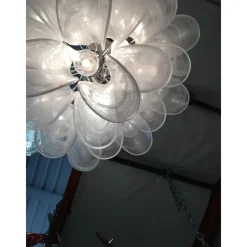 Discount Pamono Sputnik Chandelier with Alabaster Italian Glass by Simoeng