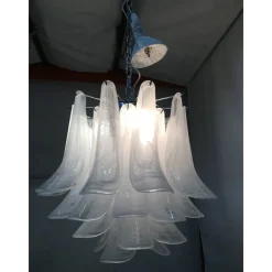 Discount Pamono Sputnik Chandelier with Alabaster Italian Glass by Simoeng