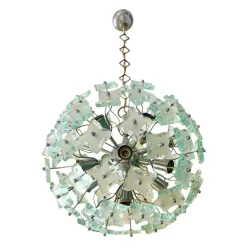 Hot Pamono Sputnik Cut-Glass 13-Bulb Chandelier attributed to Fontana Arte, 1960s
