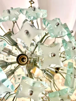 Hot Pamono Sputnik Cut-Glass 13-Bulb Chandelier attributed to Fontana Arte, 1960s