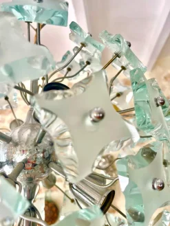 Hot Pamono Sputnik Cut-Glass 13-Bulb Chandelier attributed to Fontana Arte, 1960s