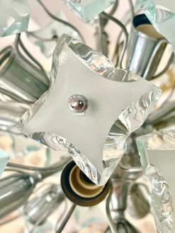 Hot Pamono Sputnik Cut-Glass 13-Bulb Chandelier attributed to Fontana Arte, 1960s