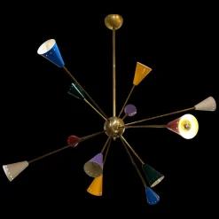 Clearance Pamono Sputnik Lamp in Golden Brass