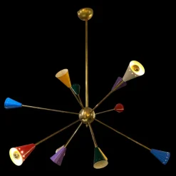 Clearance Pamono Sputnik Lamp in Golden Brass